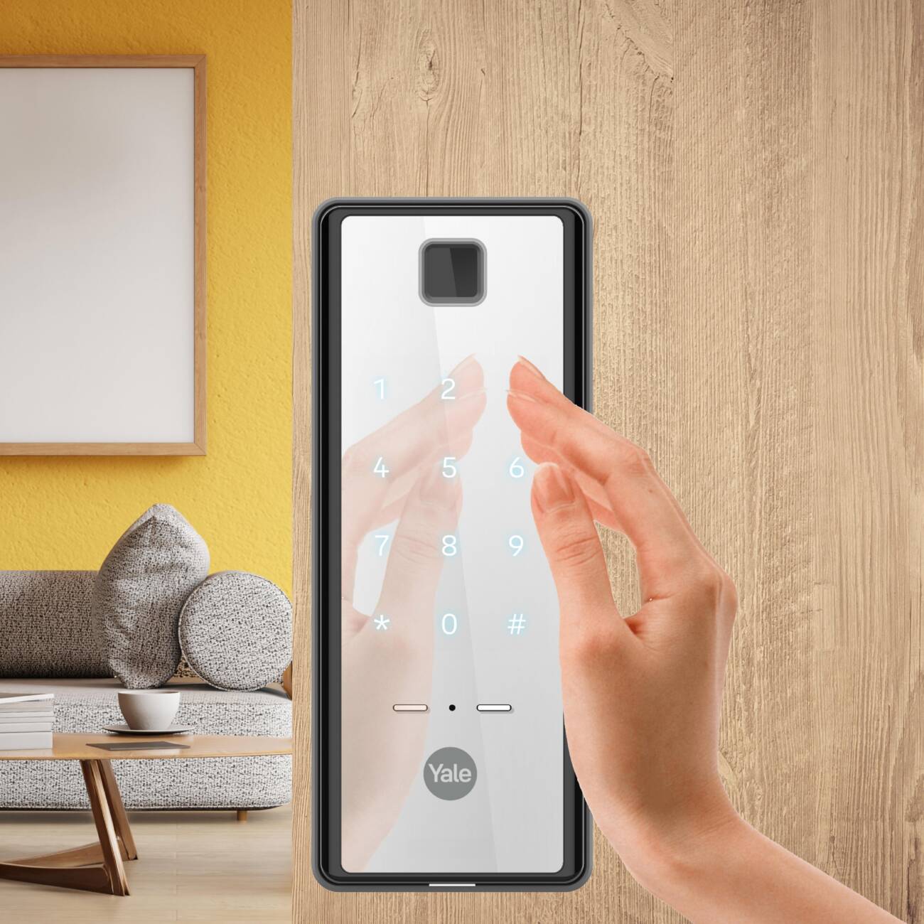 Yale Reflecta Digital Lock, Mirror finish with PIN and Fingerprint access - Image 3