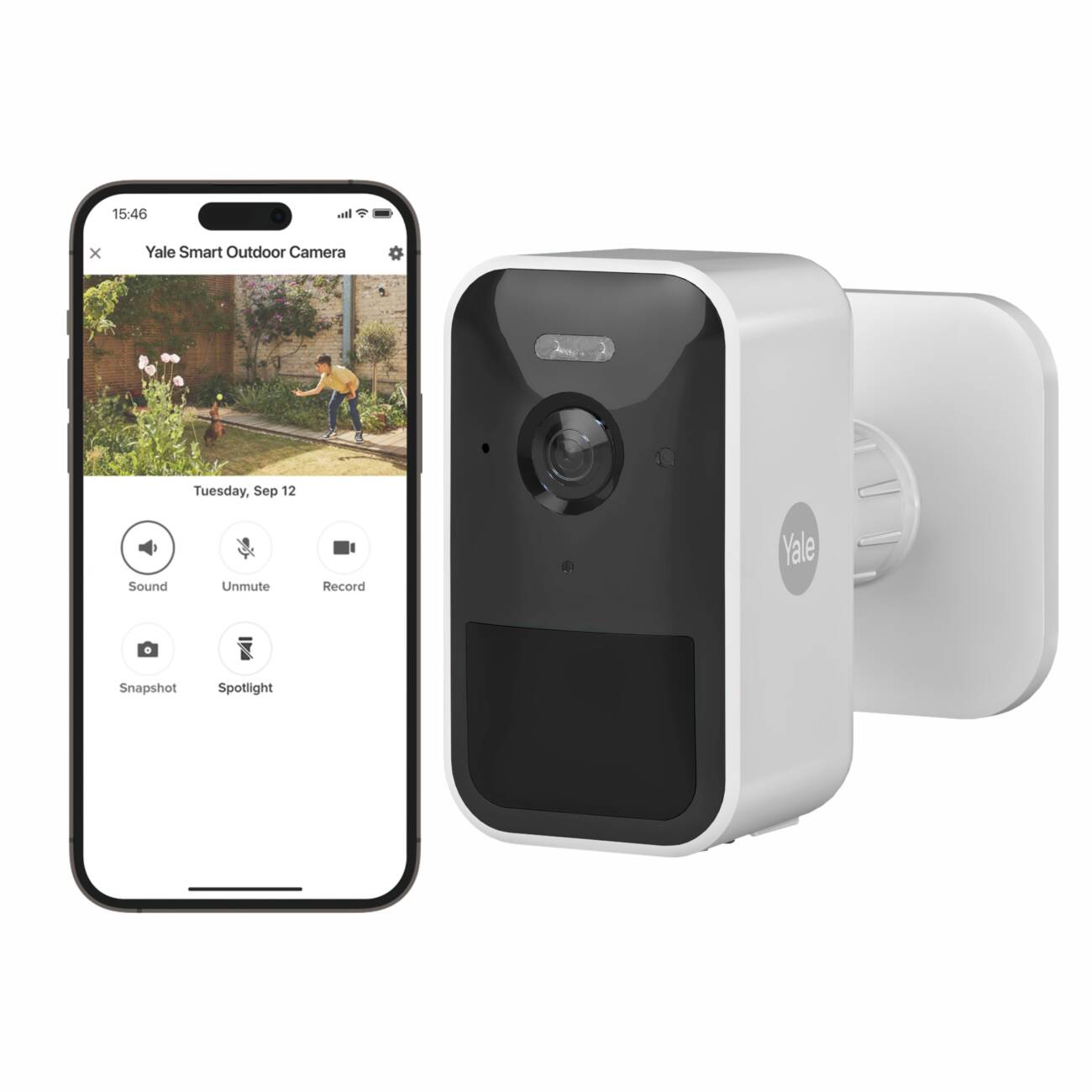 Yale Smart Outdoor Camera 1080p FHD | Motion Trigger | 2-way Audio | Color Night vision | Spotlight | Solar Charger (Optional) | Works with Yale home App