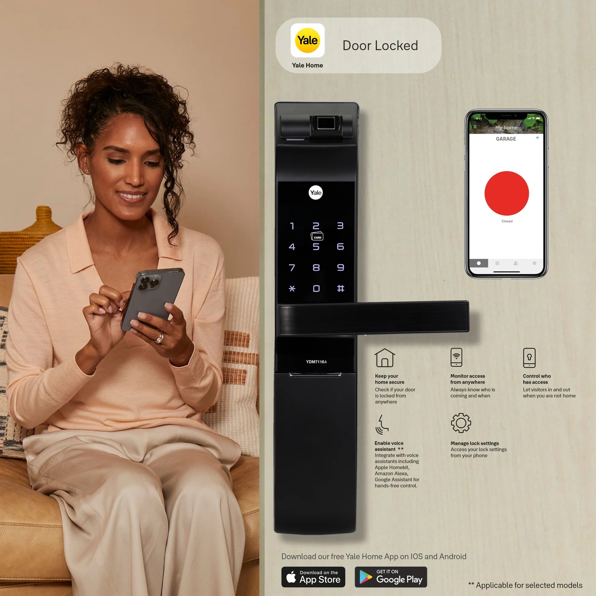 Yale YDM 7116A Matt Black